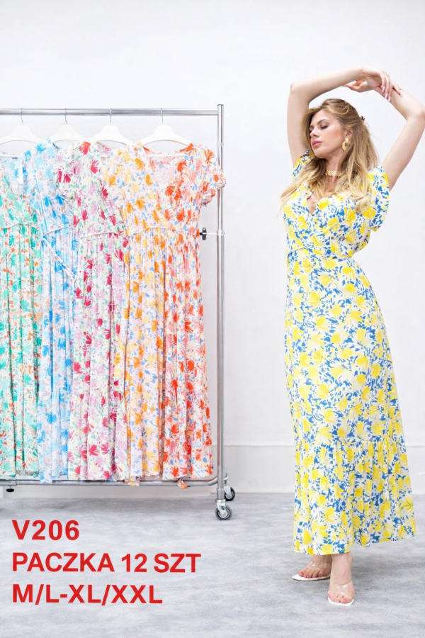 Sukienki damskie Roz M-2XL,  Mix Kolor .Paczka 12 szt